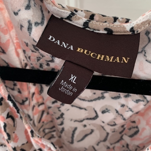 Dana Buchman size XL women’s pink leopard print long sleeve shirt soft stretchy - Picture 2 of 4